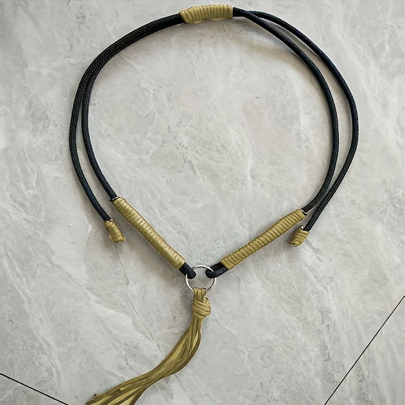 خاتم رقبة حصان مصنوع يدويًا من النايلون - قلادة مزخرفة منسوجة، آمن ومريح لجميع الخيول
