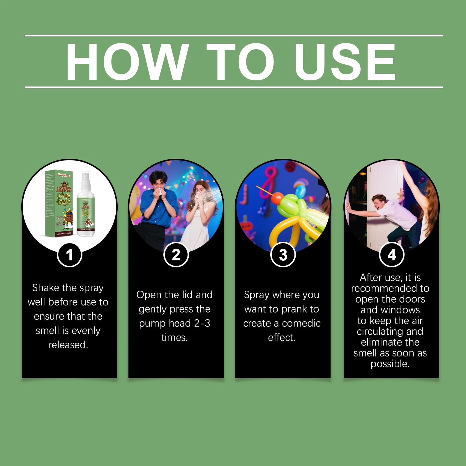 Dowmoo Halloween Stinky Fart رذاذ قوي نتن لعبة مزحة طويلة الأمد غير سامة للترفيه جو نكتة لوازم الحفلات