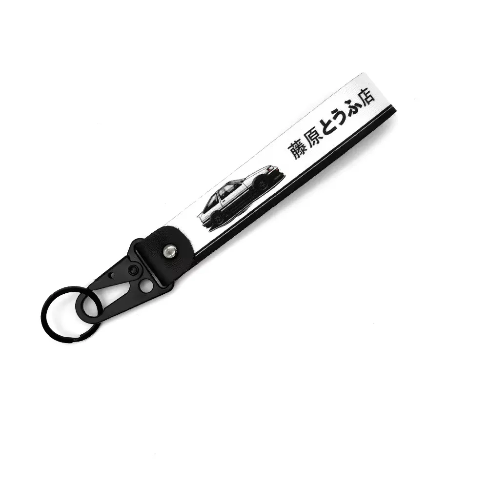 Initial D Auto Schlüsselanhänger Nylon JDM Stil Geschenk Lanyard Schlüsselanhänger Autoschlüssel Stahlfeder Clip Schlüsselanhänger Schlüsselanhänger