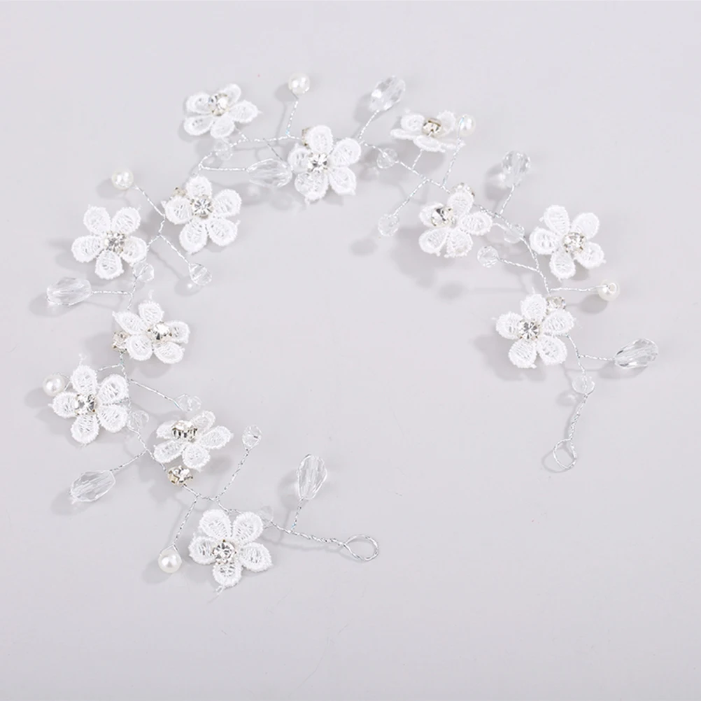 

Lace Flower Bridal Headband Rhinestone Wedding Headpiece Elegant Design Party Prom Special Occasions Hair Accessory