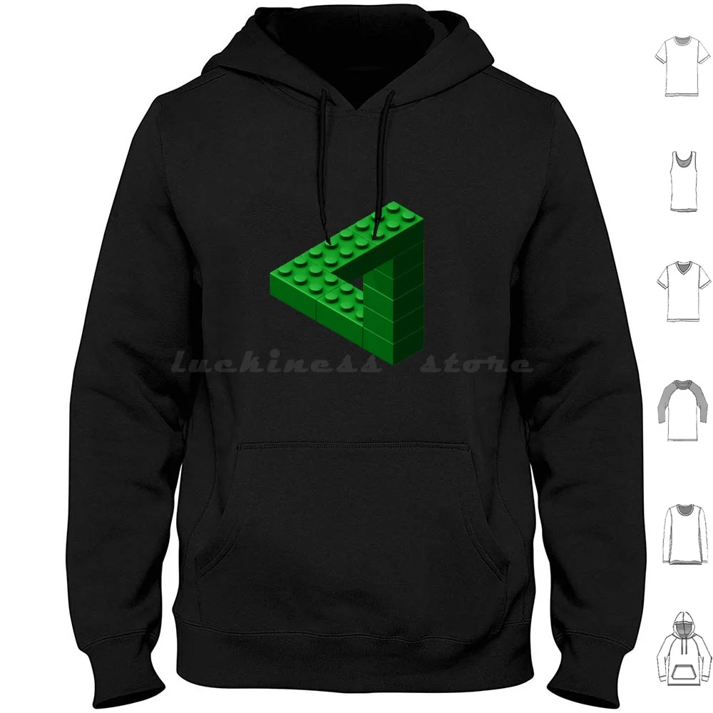 Escher Toy Bricks-Green Hoodies Long Sleeve Brick Toy Pop Culture Funny Cool Fun Kids Toys Bricks Plastic Boys Girls