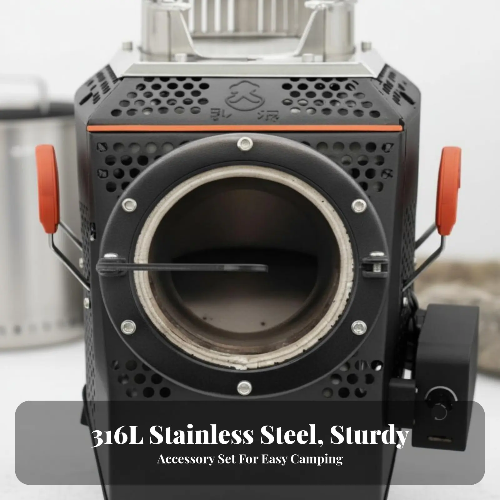 

Бездымный уличный газификационный гриль, портативная многофункциональная горелка, регулируемая мощность нагрева, нержавеющая сталь, для кемпинга