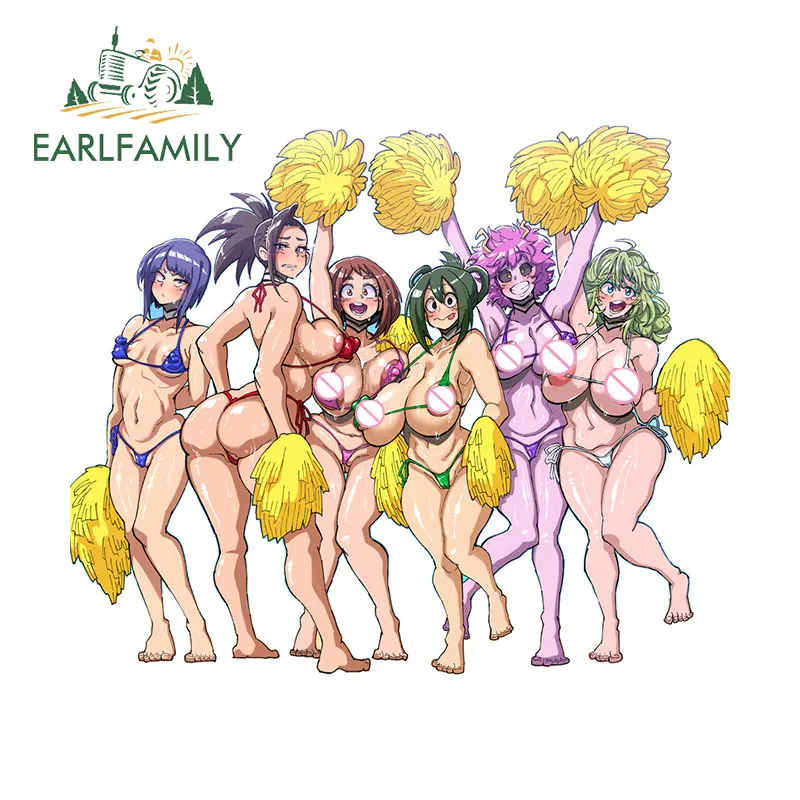 

EARLFAMILY 13cm X 10.8cm OCHACO URARAKA NSFW Anime Car Stickers Waterproof Creativite Rearview Mirror Decal Racing Accessories