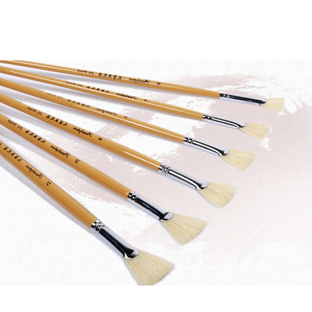 

6 pcs Fan Brushes Artist Paint Brushes Weasel Hair Oil Watercolor Painting 2 4 6 8 10 12 Sizes No Hair Loss Professional Art