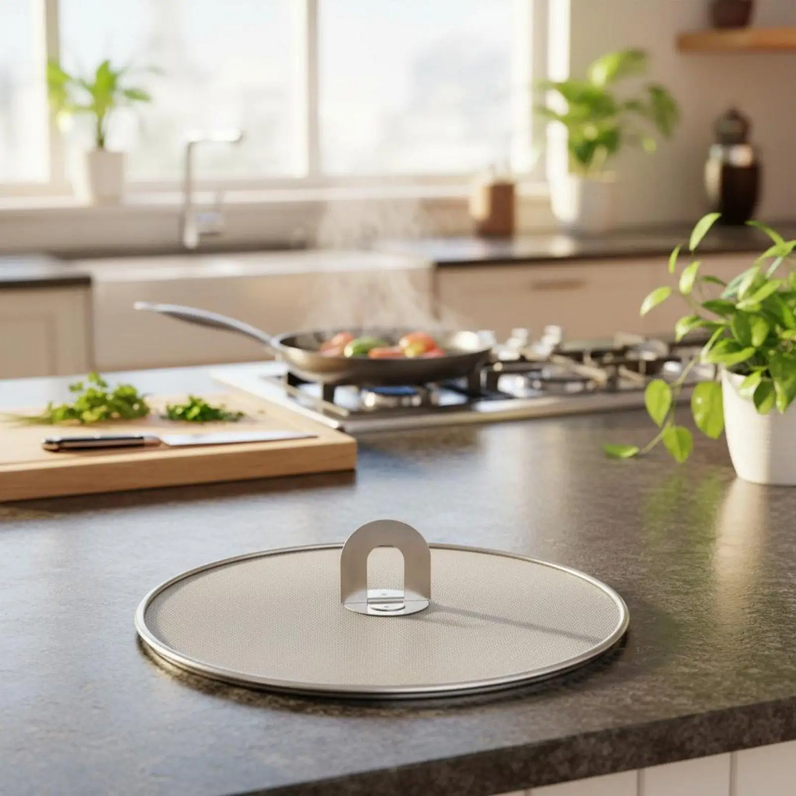 Mesh Lid Kitchen Splash Guard Stainless Steel Pan Splatter Screen Oil Blocking Cover for Frying Tasks