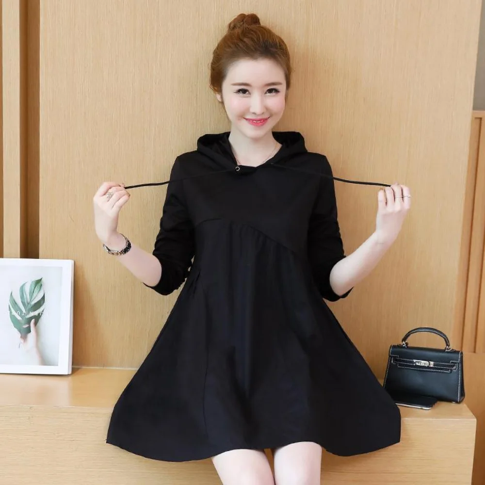 Maternity Dress Spring Autumn Long-sleeved Pregnant Woman Clothing Loose Pregnancy photoshoot Dresses Maternity Hoodies vestidos