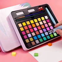 36 48 Colors Solid Watercolor Pigment Set Iron Box Watercolor Paint Powder Sets With Velvet Bag Painting Tools