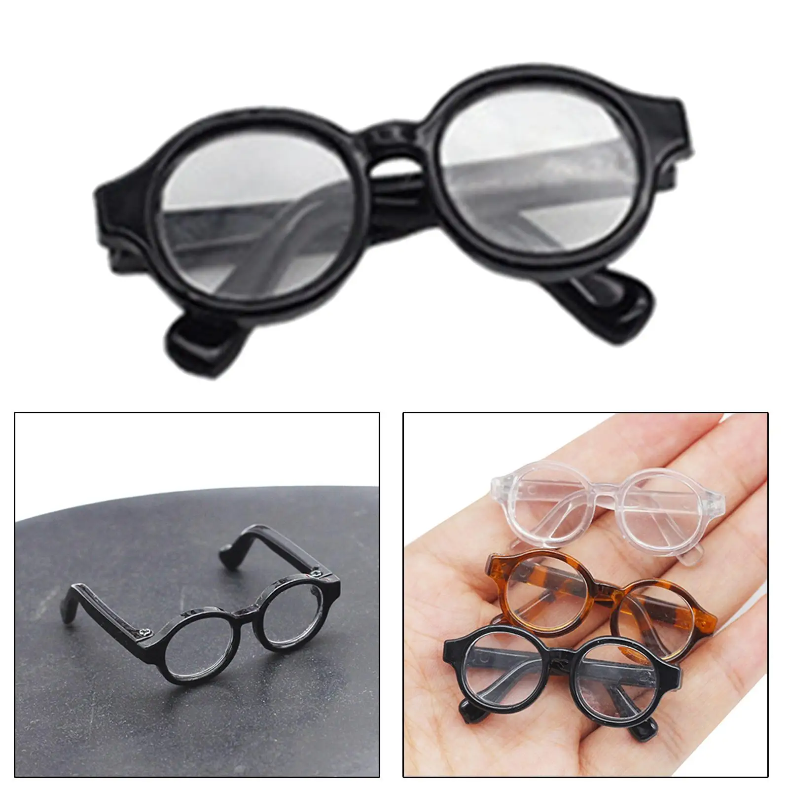 5X Śliczne okulary dla lalek Mini Dress Up Okulary przeciwsłoneczne Plastikowe lalki Dekoracje dla dzieci