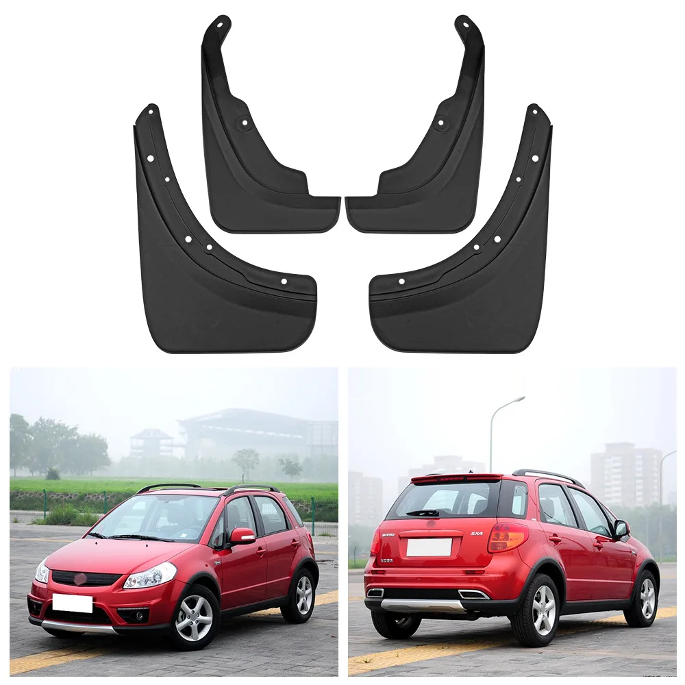 Mudflaps Fender for Suzuki SX4 Hatchback 2007-2011,Mud Flaps, Front and Rear Wheels Fender,Accessorie,4pcs,Black