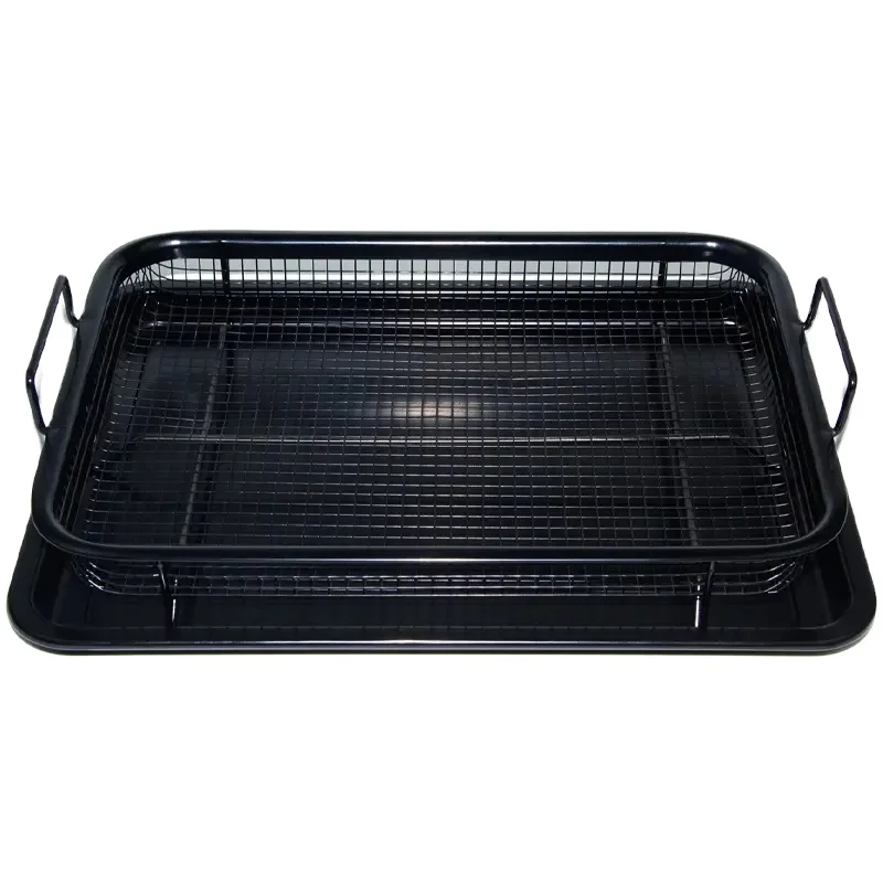 

Kitchen Houseware Non-Stick Bakeware Set Baking Tray Steel Crisper Tray and Basket Air Fry Crisper Basket