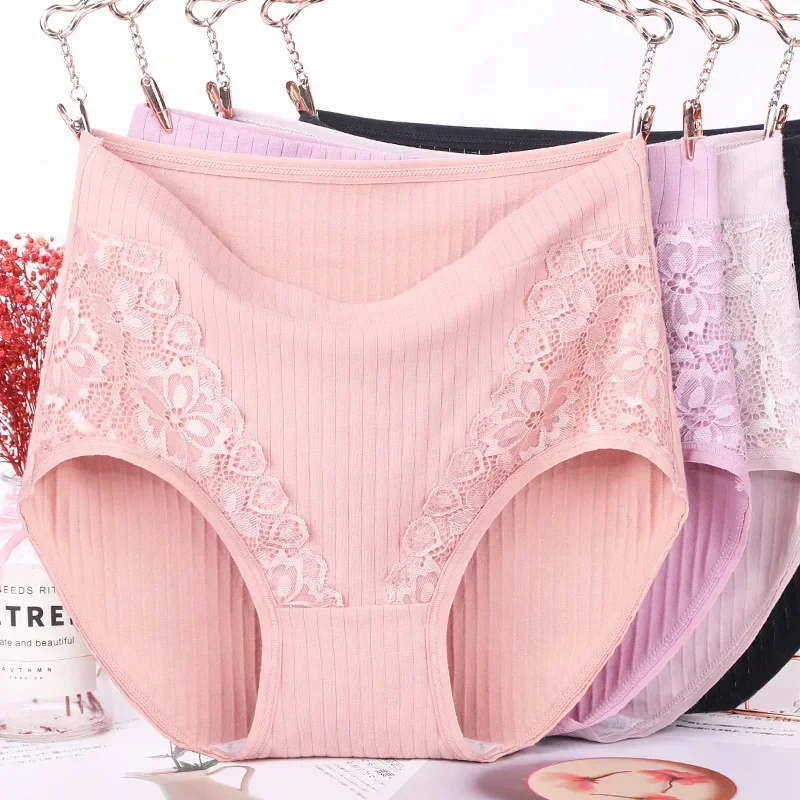 

Large Size Cotton Women Panties Lady Plus Size Underwear Solid Color Briefs High Waist Triangle Panty Breathable Female Lingerie