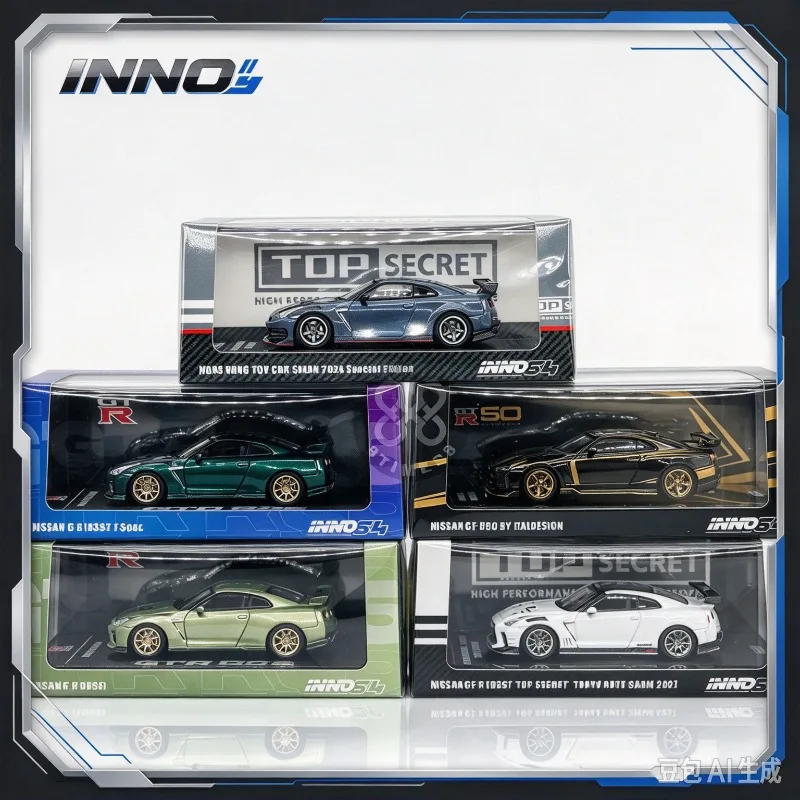 INNO 1:64 GTR R35 R50 Tokyo Salon limited edition Malaysia exhibition alloy model,A gift for a boy, small proportion ornaments.