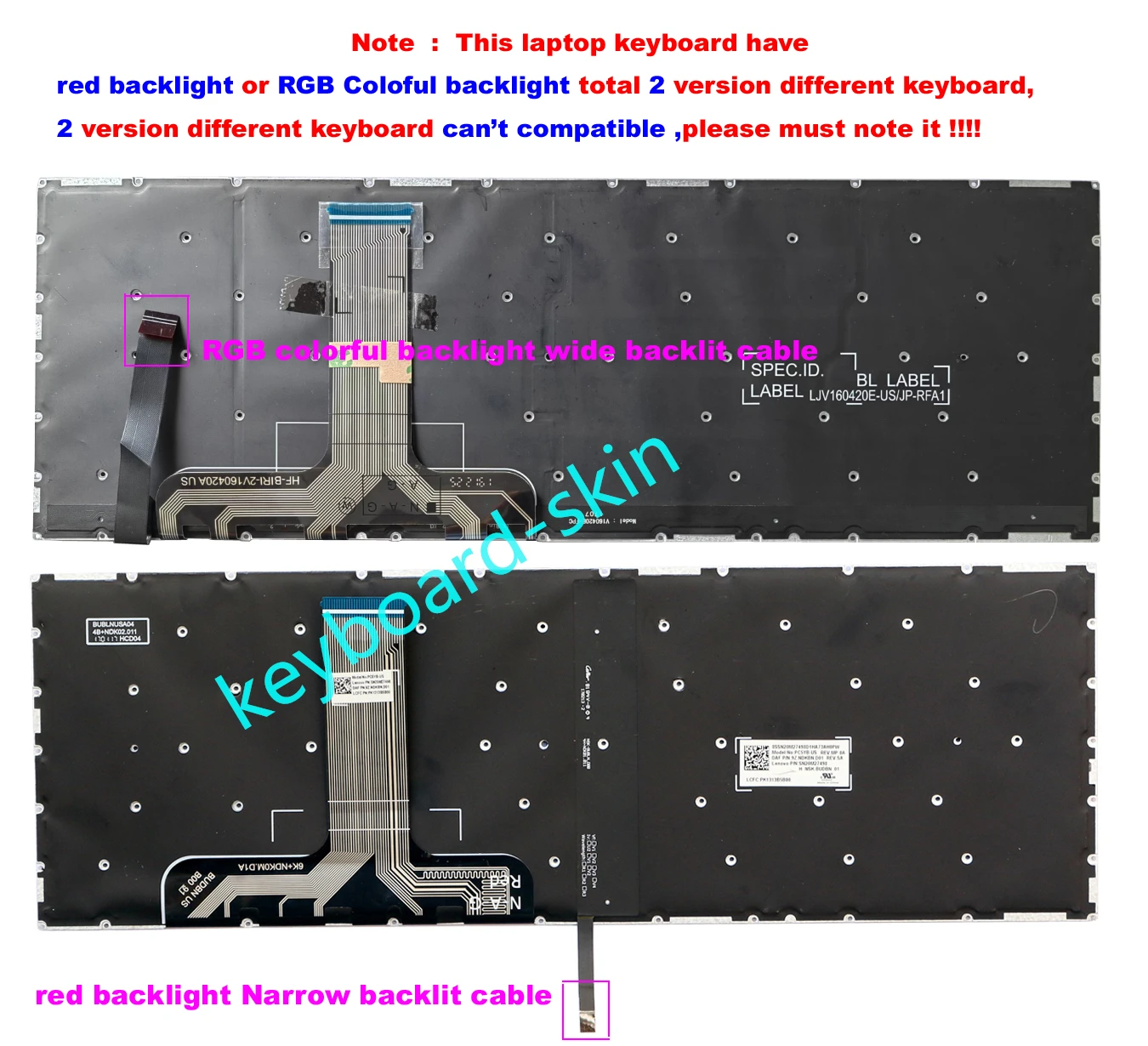 Red / RGB colorful US backlit / no-backlit Keyboard no-frame for Lenovo Y520 Y720 R720 Y520-15IKB Y720-15IKB R720-15IKB laptop