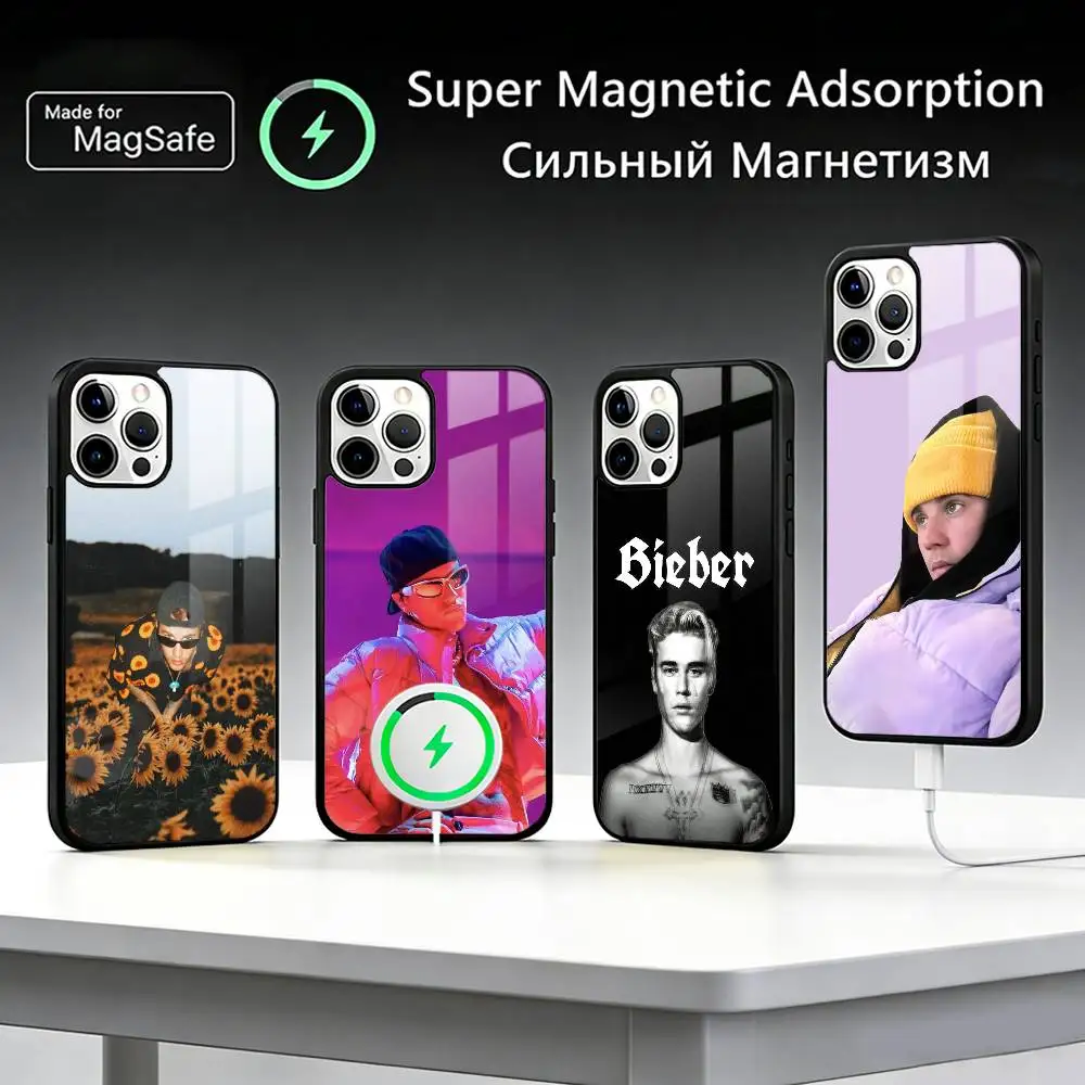 

JB J-Justin B-Bieber Phone Case For IPhone17 16 15 14 13 12 11 Plus Pro Max Plus Wireless Charger Cover Funda