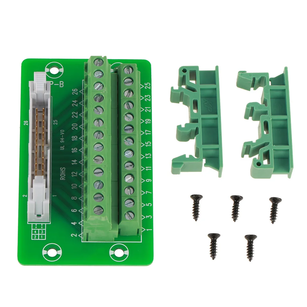 Board-Mounted Module Terminal Block IDC26P DIN Rail 26-Pin 5mm Mounting Interface Module Male Connector Board-Mounted