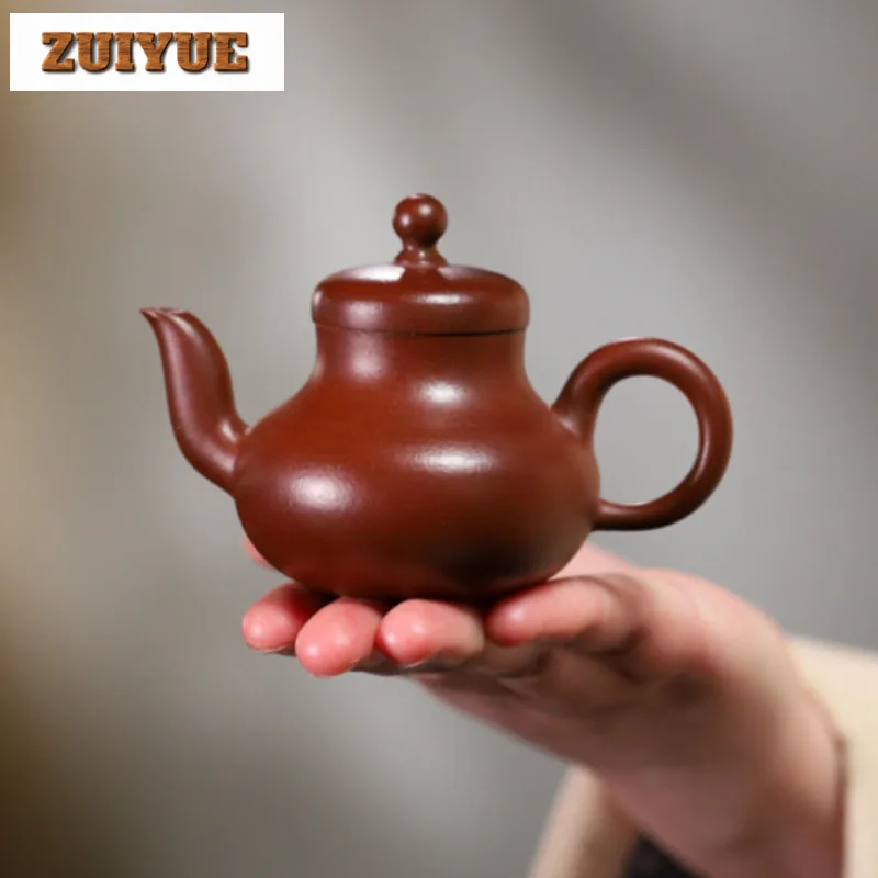 

100ml High-end Yixing Purple Clay Teapots Handmade Pot Raw Ore Purple Jade Gold Sand Kettle Zisha Tea Set Tableware Ornaments