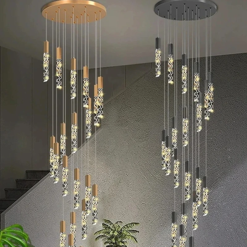 Nordic Luxurious Crystal Chandelier Suitable for Staircases and Living Rooms Decoration Maison Chandelier Interior Lighting