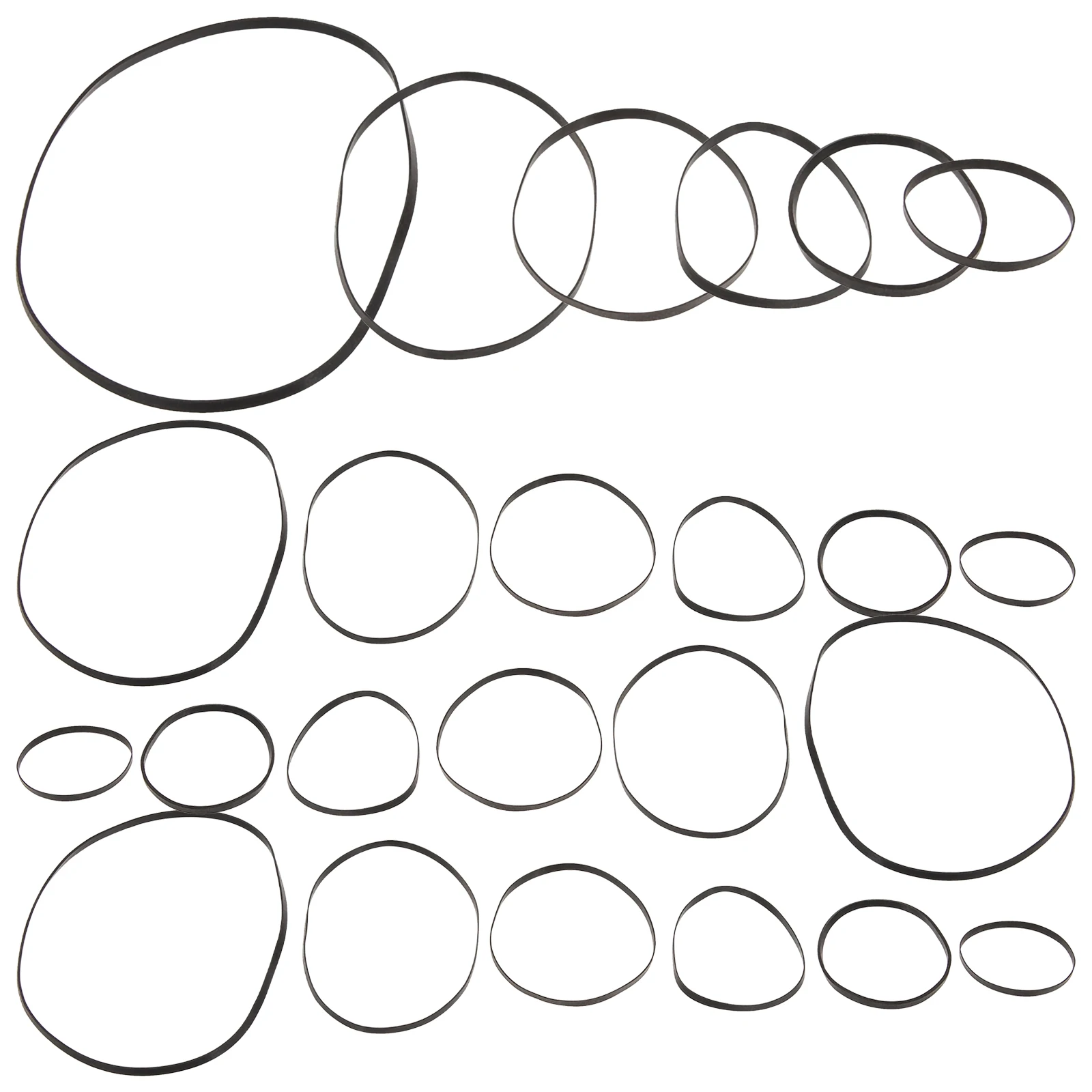 

50 Pcs Cassette Tape Machine Belt for Recorders DVD Drive Video Rubber Belts Replacement Vintage Recorder Repair Parts