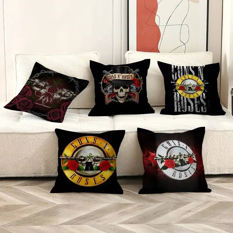 G-Guns-S N Roses Cushion Cover Inches Farmhouse Decor Home Throw Pillow Covers for Couch Decorations