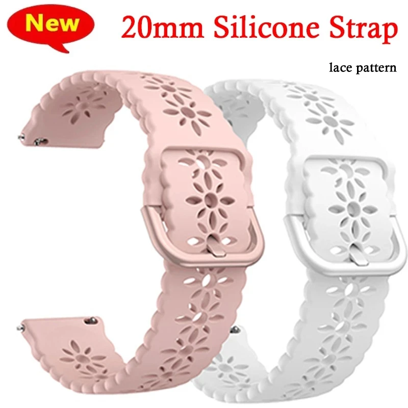 20 مللي متر الفتيات العصابات لساعة سامسونج جالاكسي 5 برو 45 مللي متر Watch7 6 4/5 40 44 مللي متر/4 حزام سيليكون كلاسيكي ل Amazfit GTS 4/GTS 3 Brac