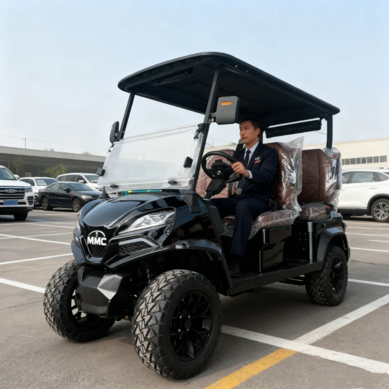 عربة جولف بمقعد 4WD 6/8 بقدرة مخصصة بشكل احترافي، عربة جولف كهربائية قوية ومضادة للانزلاق على الطرق الوعرة #3
