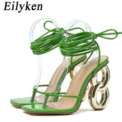 Eilyken Sexy sandali con cinturino incrociato alla caviglia donna banchetto estivo moda Open Toe Club Stripper Design tacchi da lavoro scarpe da donna