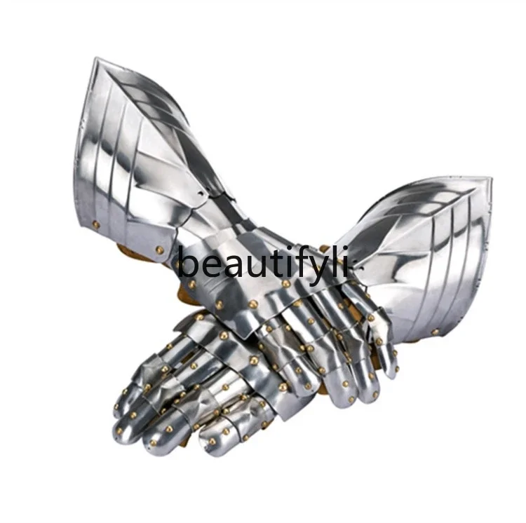 

Stainless steel real people can wear medieval gothic hand armor animation COS props knight armor equipment