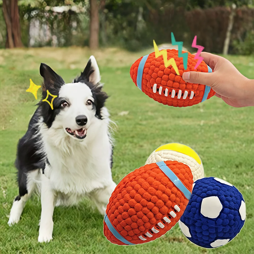 Lustige Rugby Haustier Quietschende Ball Spielzeug Gummi Zahn Sauber Interaktives Spielzeug Outdoor Training Spielzeug Für Katze Chihuahua Yorkshire Liefert