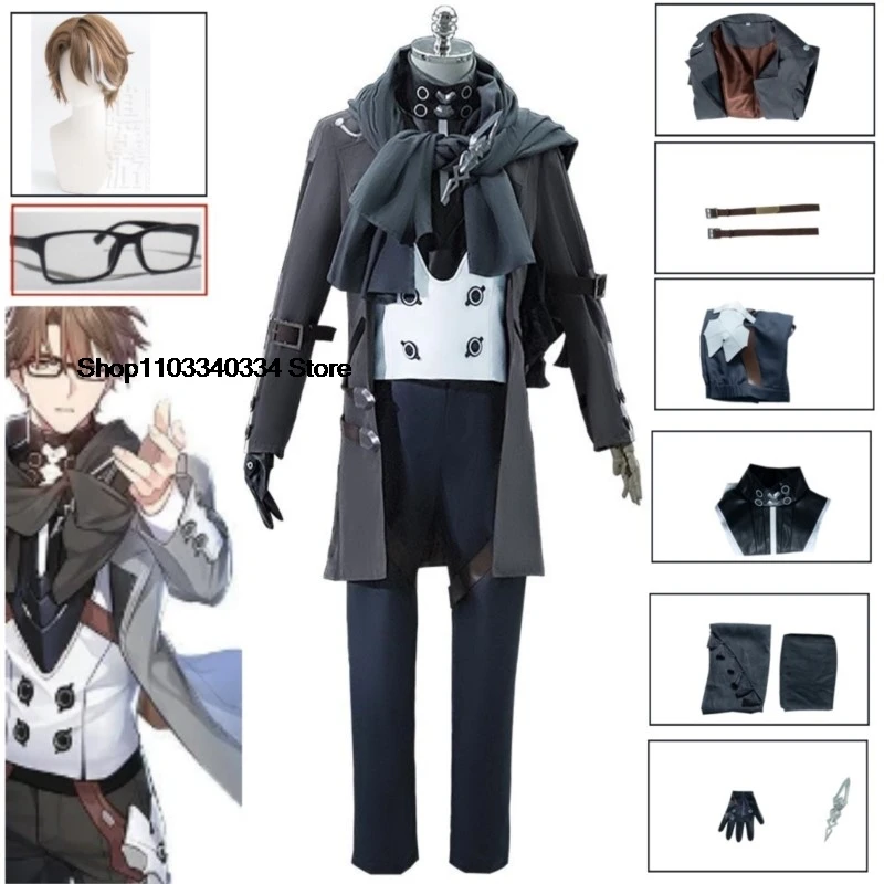 Honkai Star Rail Welt Yang Cosplay Costume Wig Game Star Rail Game In The Name Of The World Welt Suit Glassess Hair Clothing Set