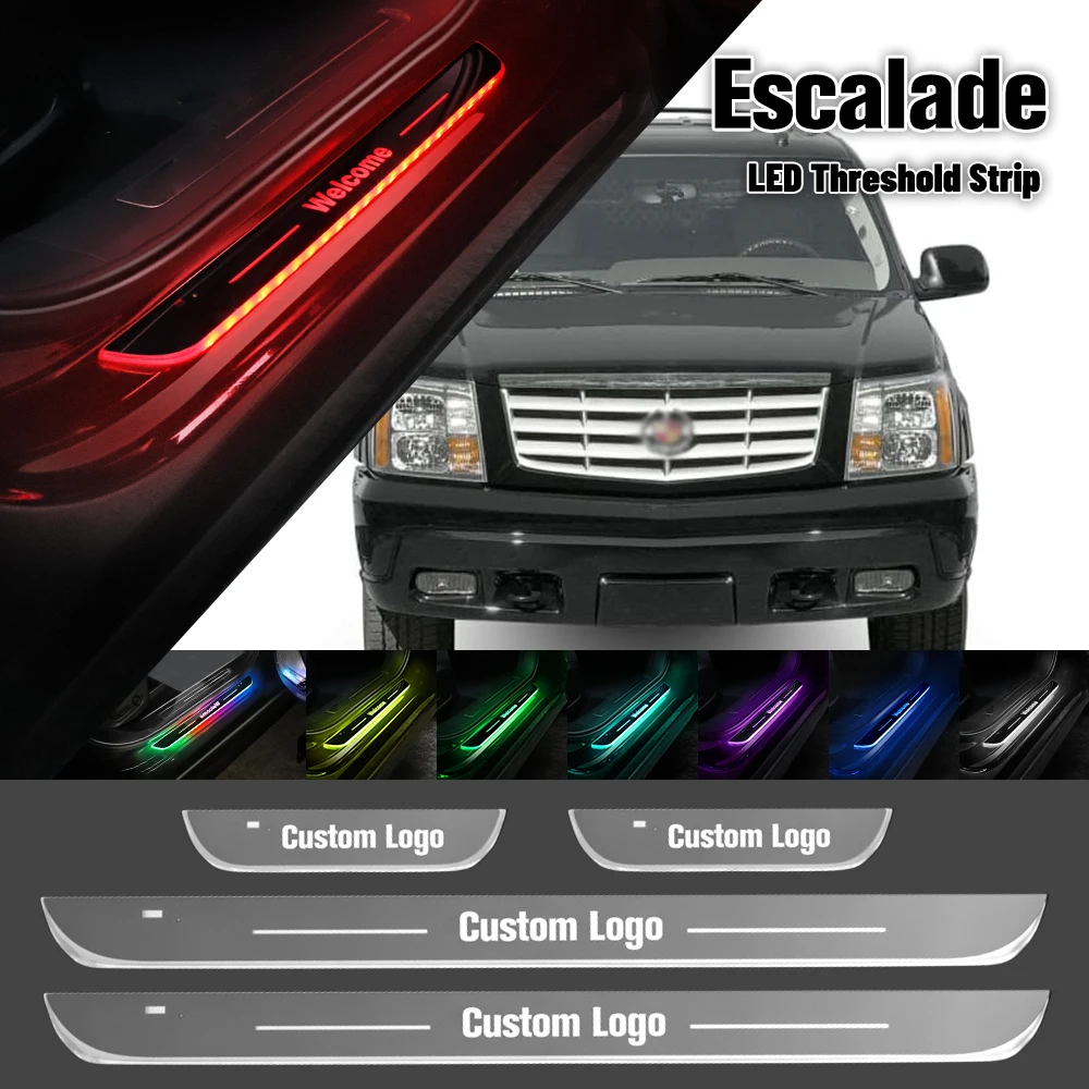 

For Cadillac Escalade 1998-2023 Car Door Sill Light Customized Logo LED 2016 2018 2019 Welcome Threshold Pedal Lamp Accessories