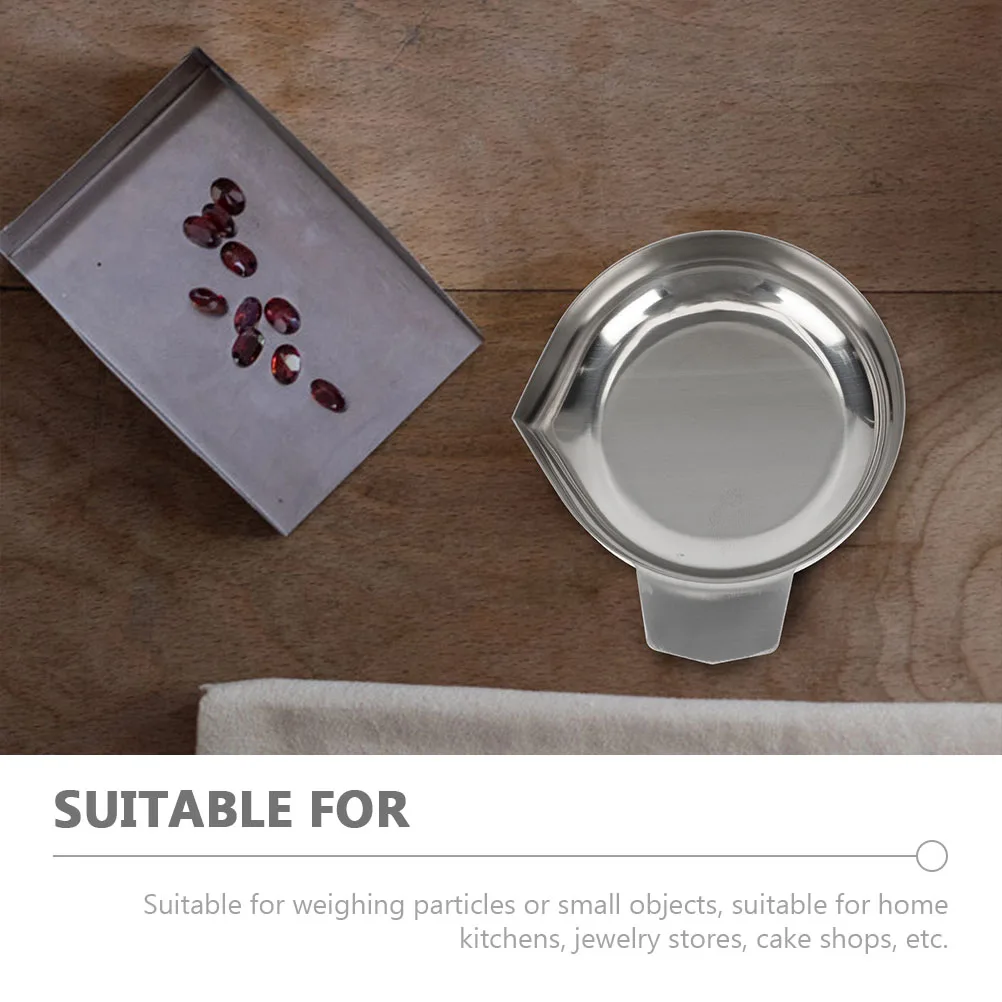

6 Pcs Gems Electronic Scale Tray Reusable Stainless Steel Pan Jewelry Weighing Balance