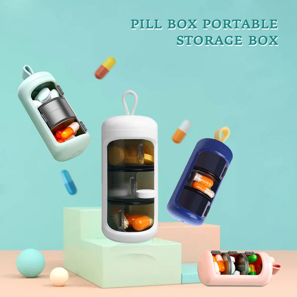 

1/2PCS Small Pill Box 3 Compartment for Pocket Purse, Travel Portable Medicine Vitamin Container, Fish Oil, Supplement Storage
