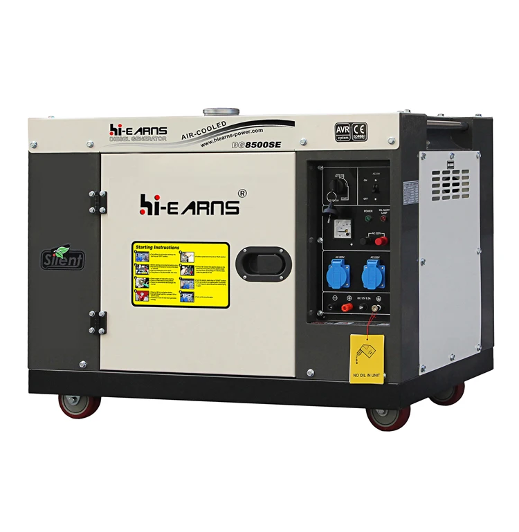 Home use silent new design die·sel engine 6.5kva generator