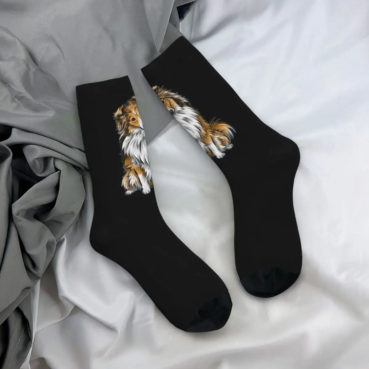 Sheltie Dog Socks Harajuku High Quality Stockings All Season Long Socks Accessories for Man's Woman's Christmas Gifts