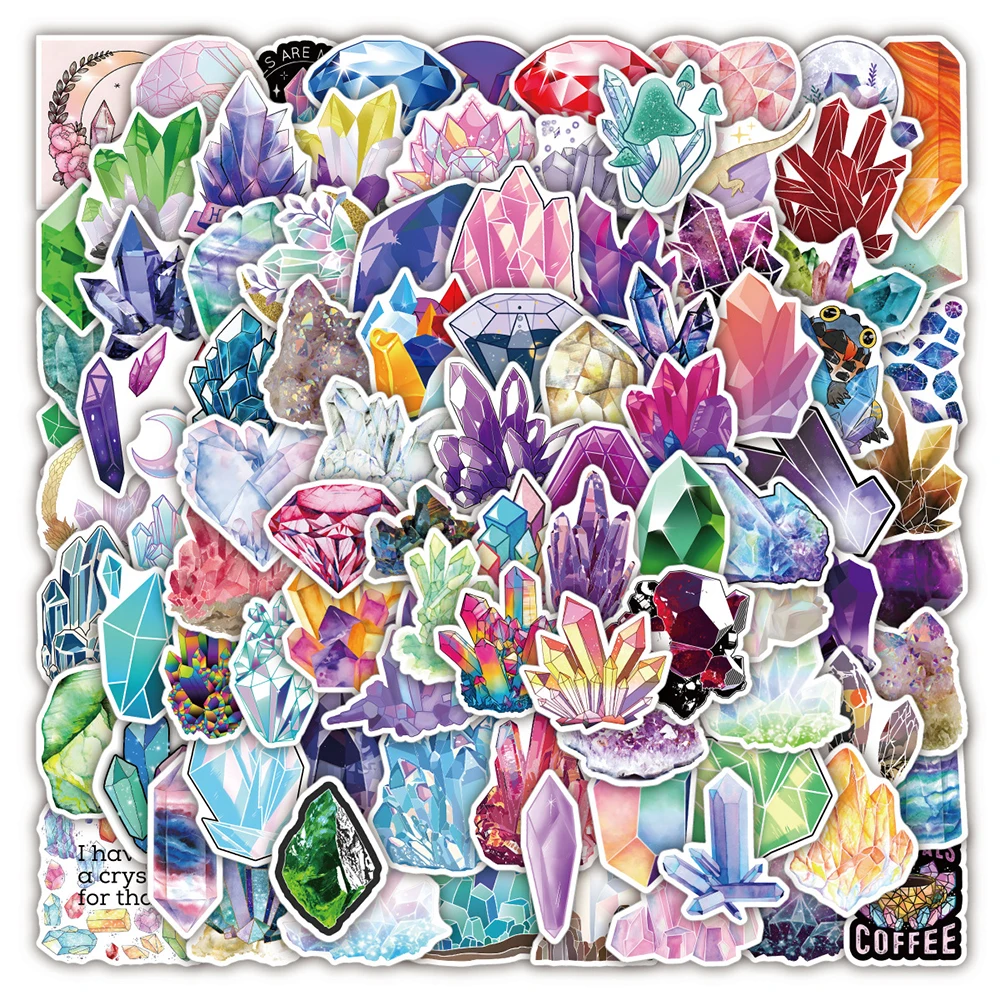 

10/30/50/100pcs Creative Colorful Magic Crystal Stickers Cartoon Graffiti Decals DIY Suitcase Diary Phone Car Waterproof Sticker