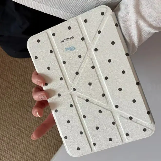 

Korean Ins Simple Wave Point Fish Y2K Cover For iPad Pro 13 11th M5 M4 12.9 A16 10 8 7 9th 10th Air 11 M2 M3 Mini Tablet Case
