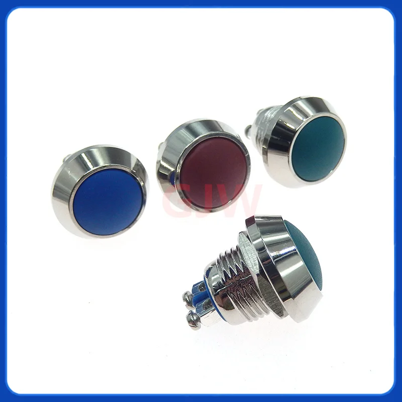 

2Pcs 12mm 1NO Waterproof Momentary Reset Metal Button Switch Small Miniature Button Screw Terminal Round Switch Power Button