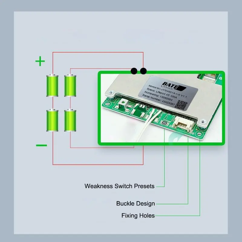 100A 8S Lifepo4 Li-ion 24V Smart BMS PCBA  3.2V LFP4 Lithium battery  Protection Board Balance Circuit