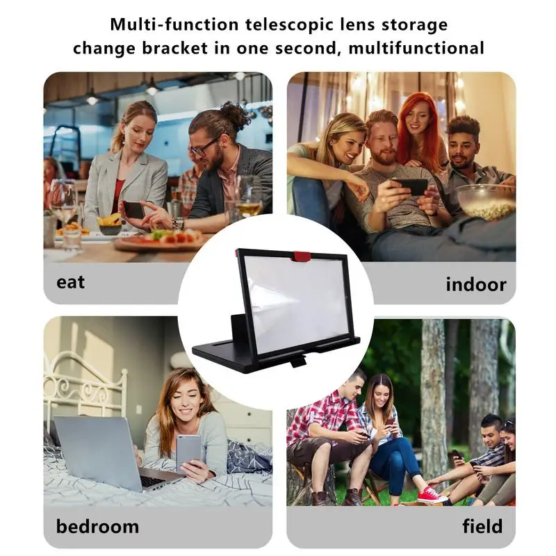Mobile Phone Screen Magnifier High​ Definition Picture Quality Easy To Fold Screen Amplifier Smartphone Display Magnifying stand
