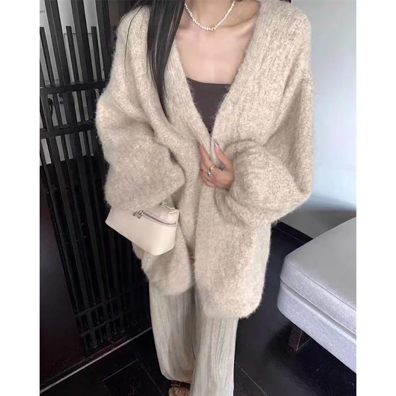 Fall Winter Thick Coats Women Lazy Wind Casual Long Sleeve Streetwear Jacket Loose Fashion All Match Solid Female Outwear Tops