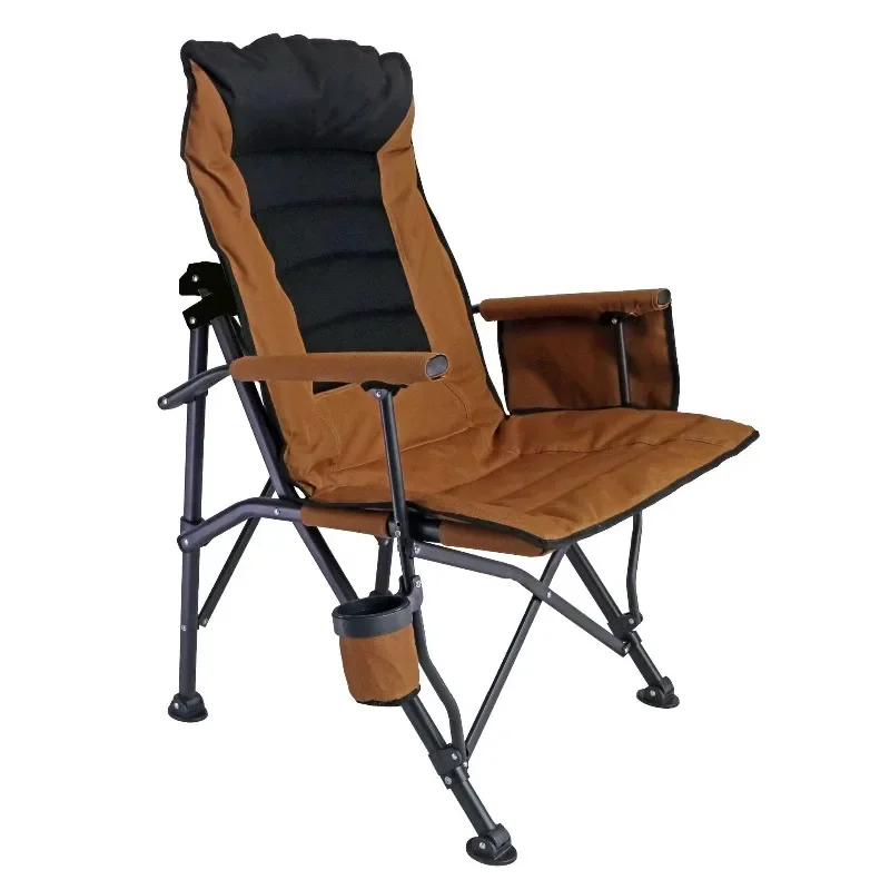

New Upgraded Adjustable Backrest Portable Metal Luxury Arm Outdoor Lounger Fishing Folding Camping Garden Beach Chair