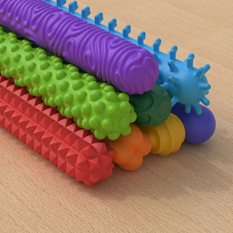 Jouets sensoriels pour enfants et adultes, 8 pièces, bâtons texturés en Silicone, jouets à presser élastiques pour adolescentes, cadeau d'anniversaire pour filles