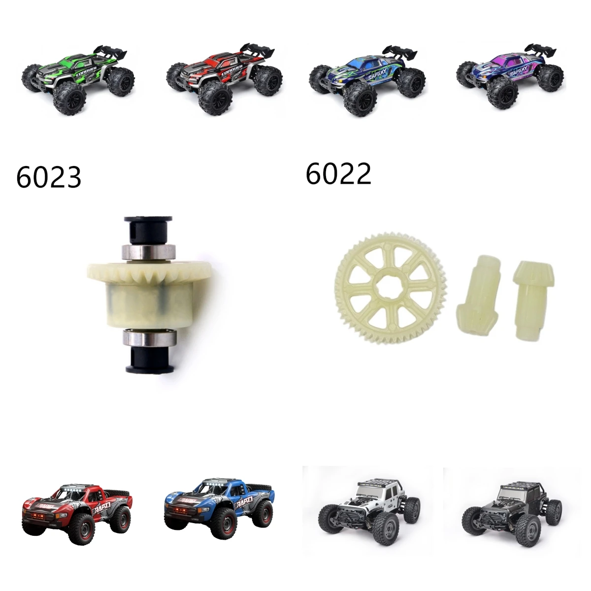 Differentialgetriebe für SCY 16101 16102 16103 16201 Teil JJRC Q130 RC Auto Upgrade-Teil 1/16 RC Auto Ersatzteil 6022 6023 Differential