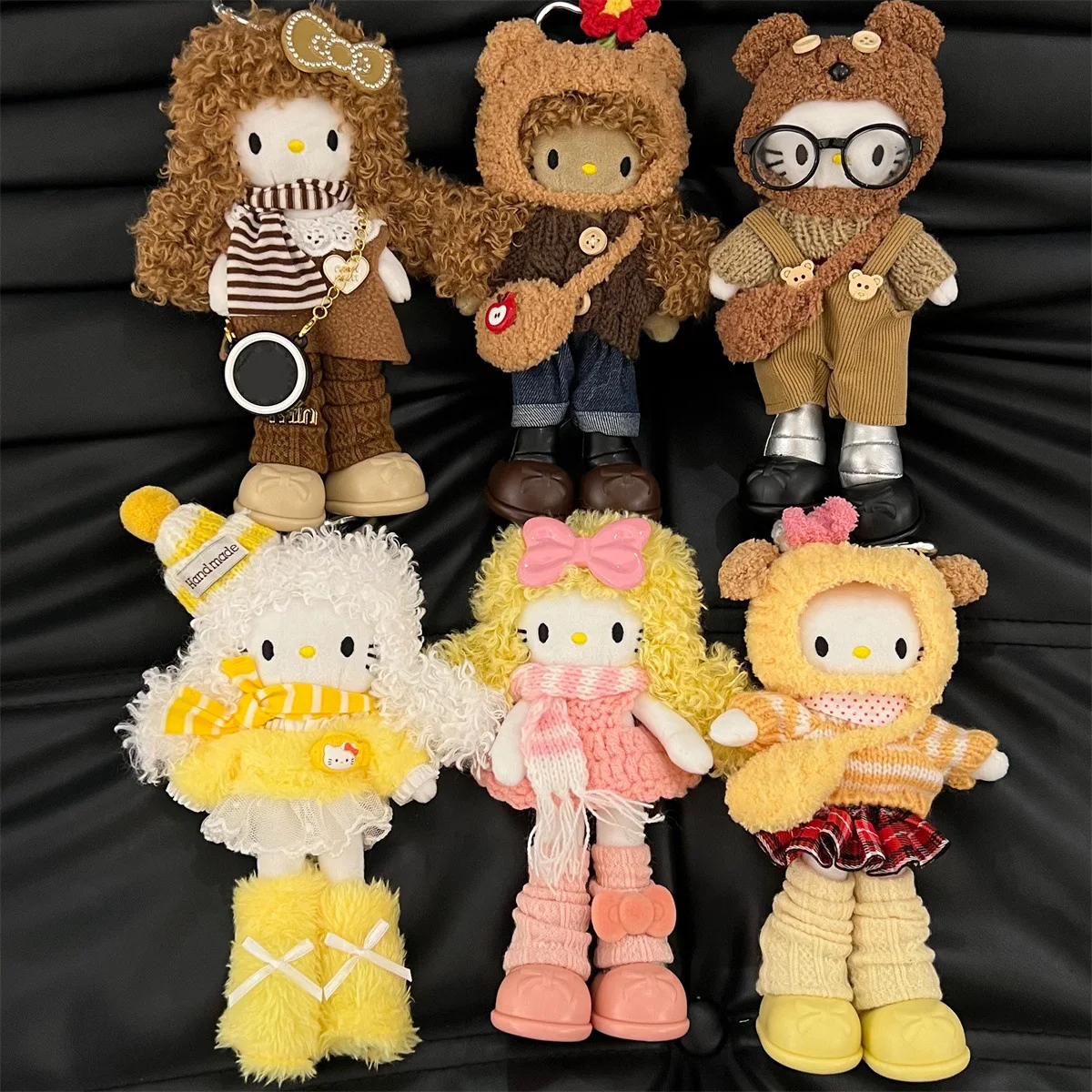 

Cartoon Hello Kitty long-legged dress-up plush doll keychain PP cotton stuffed doll Kawaii school bag pendant holiday gift