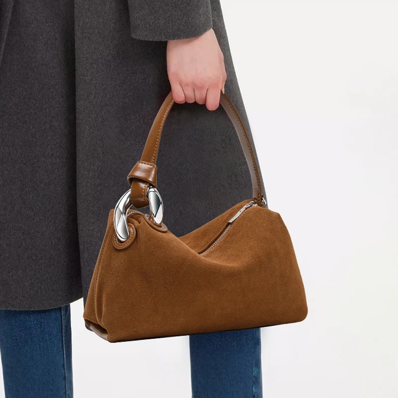 

Женская сумка Aidani Retro из матовой воловьей кожи, большая вместительная сумка через плечо для повседневного использования, текстурированная женская сумка