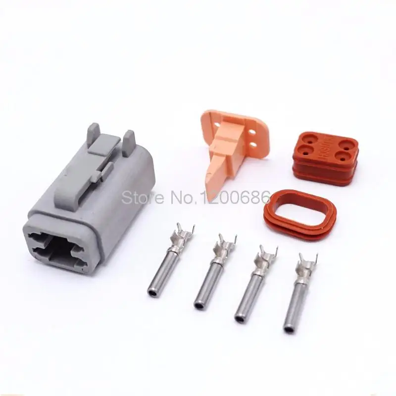 10Kits/Lot Female 4 Pin Deutsch Waterproof Sealed Auto Connector Plug Sets For Car Boat DT06-4S