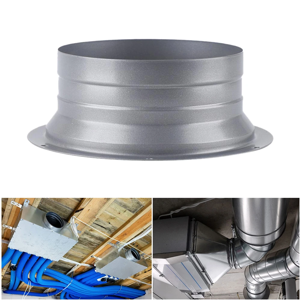 1pc Flange Connector Round Pipe Flange Metal Tube Adapter Air Ventilation Hose Connector Exhaust Air Ducting Connection Part Too