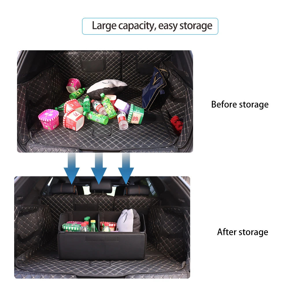 Custom LOGO Car Trunk Organizer Box Folding Auto Trunk Storage Bag For BMW For VW For Mercedes Benz For Ford For AMG For Hyundai