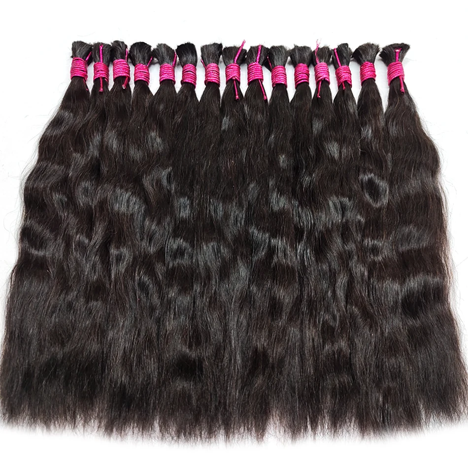 100%人毛ブレードヘアエクステンションバルク人毛ノーウェフト10A未処理人毛ウィービングナチュラルブレードヘア