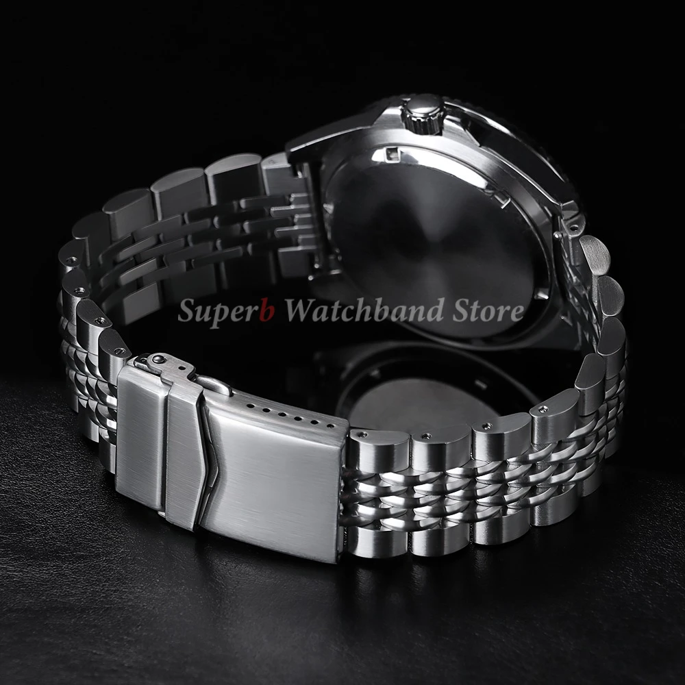 สแตนเลสสตีลสําหรับ Seiko 5 นาฬิกาคุณภาพสูง 20 มม.22 มม.ปลายแบนสายรัดข้อมือเครื่องมือสกรู Link เหล็ก